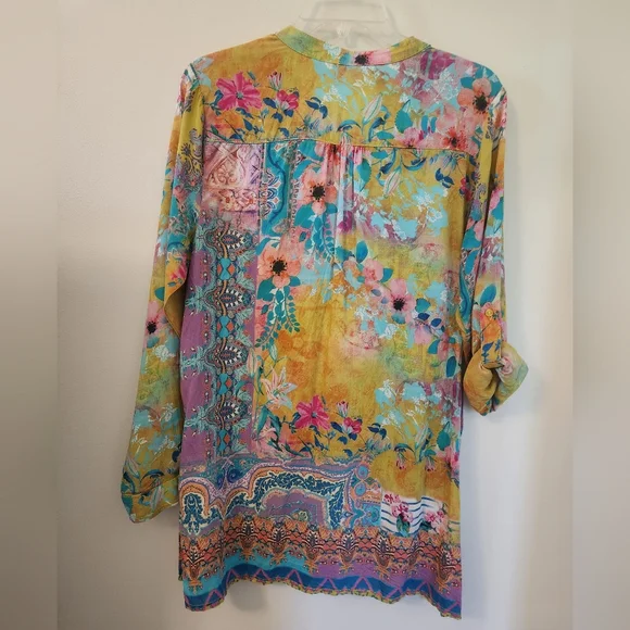 Soft Surroundings Aqua Pink Graphic Tunic - Picture 3 of 7